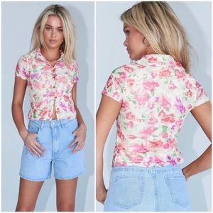 NEW | Princess Polly Harvey Top Pink Floral